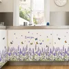 Wall Stickers Spring Flower Blue Cornflower Rass Butterfly Line Bearing Home Decal Base Sticker Kitchen Bathroom Furniture Wedding Decor