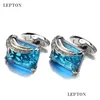BUFF Links Lowkey Luxury Blue Glass Bufflinks para homens lepton marca de alta qualidade camisa de cristal quadrado recarrega gemelos entrega dhsxf