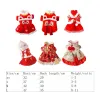 Clothing Dog Chinese New Year Outfit Furry Lining Suit Outfit Festive Cat Snowsuit Chinese New Year Outfit Winter Apparel