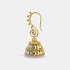 Charm Ethnic Geometric gold Color Bell Inlaid Zircon Earring for Women Vintage Trendy Wedding Earrings Indian Boho Friendship Jewelry Y240423