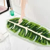 Mattor Green Leaf Mat Non-Slip Banana Shaped Badrum Ultra-Absorbent Matta Soft Microfiber Door Machine