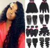 Brazilian Human Hair Bundles With Closure Curly Virgin Hair With Lace Closure Deep Loose Wave Peruvian Malaysian Hair Bundles With2250668