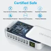 Hubs Multi 8 Port USB Fast Ladegerät Desktop Telefon Carregador LCD Display Charing Station Dock Hub für iPhone 14 Samsung Xiaomi Tablet