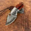 Damascus stål fällbara bladkniv hög hårdhet utomhus bärbar skarp mini EDC -kniv för män multitool överlevnad camping knivar