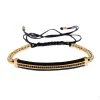 Strands 2020 Classic Luxury CZ Black Zircon Long Tubes&4MM Copper Beads Macrame Men Bracelets&Bangles For Women Jewelry Bileklik