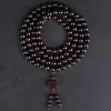 Strands 6 mm naturale sandalo di sandalo buddista perline braccialetti 108 perle di buddha meditazione preghiera in legno in perline strati braccialetti uomini uomini donne donne donne