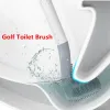 Innehavare toalett rengöring silikon borste golfhuvud badrum vägg krok hängande långt handtag squatting pan renare hushåll wc gap remover