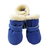 Dog Apparel 4Pcs/set Winter Pet Warm Shoes Chihuahua Anti-slip Rain Boots Footwear For Small Cats Dogs Puppy Cat Boot