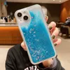 Glitter Luminoso Liquid Liquid Case para iPhone 15 14 13 12 11 Pro Max X XS XR Plus Silicone Back Cover