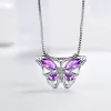 Colliers Billier bijoux ensemble pour femmes papillons amethyst Birthstone Pendant Collier / boucles d'oreilles / anneaux pour le mariage Gift de la Saint-Valentin