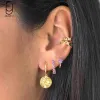 Earrings 925 Sterling Silver Needle High Quality Purple Zircon Gold Hoop Earrings For Women Trend Heart Earring Hoop Party Luxury Jewelry