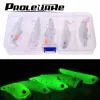 Accessoires 5pcs / lot Luminous Baits Night Fishing Lere Kit Vib Popper Crankbait Minnow Crayon Bait dur Bait artificiel avec Lure Box