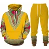 Afrika Dashiki Etnik Tarzı 3D Baskı Trailsuit Set Sıradan Hoodie Pantolon 2 PCS Setler Erkekler/Kadınlar Folk-Düzenli Pullover Sokak Giyim 240417