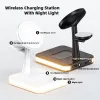 Chargers 4 in 1 Wireless Station Fast Charger LED Night Light for iPhone 12 13 Airpods 3 2 Pro iWatch Compatible with Magsafe Case