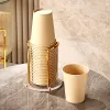 Racks Luxury Luxury Disposable Capin de rangement Porte-toile à thé Dispensateur Dispensier étagère avec un carte d'affichage à tasse à tasse plus longue Organisateur de maison