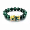 Strands Green Real Jade Beads Bracciale Pixiu Bangle di gioielli naturali Natural Fashi