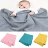 Ställer in baby stickat filt nyfödd swaddle wrapsoft småbarn spädbarn sängkläder tröskel för säng bäddsoffa korg barnvagn filtar
