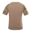 Kamienigłe męskie warstwy bazowe myśliwskie taktyczne Tshirt MultiCam Camoflouge Bojowni mundury Shortsleeved Szybki sucha do polowania
