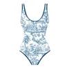 Swimwear féminin 2024 Femmes imprimées Femme un morceau de maillot de bain baignade Baigniers baignade Swimming Swim Suite de plagewear