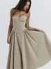 Mode gedruckte Blumen -Slip -Kleid für Frauen 2024 Sommer weiblich eine line sexy röhrchen ärmellose kleider elegante midi Lady vestidos 240410