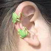 Brincos criativos Creative Green Green Sapo Ear clipe Funny Animal Brincos para mulheres Moda Sem brincos Piercing Divertido Jóias de Jóias Presente