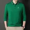 Camisas Hazzys Roupas de golfe masculino Campa sólida de cor sólida Camiseta de manga comprida e camisa de pólo de lapela casual jovem vá com a camisa base