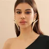 Exaggerated Geometry Long Curved Drop Earrings Fashion Aesthetics Thick Metal Triangular Earrings Women's Trendy Stage Jewelry AB185