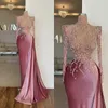 Znakomite sukienki z balową syreną aplikacje cekiny koraliki iluzja Perły Platowe suknia Wysoka szyja