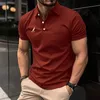 Men Fashion Slim Fit Sport Short Sleeve Rapel Polo Shirt 240423