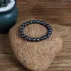Strands Fashion Energy Stone Hematite Beads Bracelet Men Nature 420mm Reiki Healing Magnetic Bracelets for Women Protect Health Jewelry
