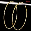 Earrings EKUSTYEE Brand 4 Size Big Hoop Earring for Women Jewelry Mother Gold Color Fashion Jewelry Bijoux Accessory Birthday Brincos