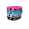 Bracelets 1PC New Design Ink Filled I Love Music Silicone Wristband for Music Fans Silicone Rubber Bracelets &Bangles Women Men Gift SH320