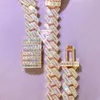 Brand New Latest Cuban Chain Necklace Design Rose Gold Trapezoid Shape Diamond Hip Hop Cuban Bracelet Iced Out Cuban Link Chain