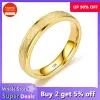 Banden Hoge kwaliteit 4mm Simple Frosted Ring Fashion Golden Ring Heren en Dames exclusieve paar trouwring Groothandel MSR18