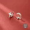 Ohrringe Reeti 925 Sterling Silver Cross Ohrringe für Frauen Modepersönlichkeit Paar kleine vertragliche Ohrringe
