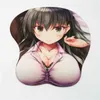 Mauspads Handgelenk ruhen Seifuku Suzuya Anime 3D Brust Maus -Pad mit Silikongel Handgelenk Ruhestand 26*22 cm Y240423