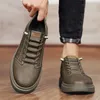Casual Shoes 2024 Autumn Men's Fashion Light Leather Solid Color Non-slip Man Sneakers Outdoor Wear-resistant Sports 7