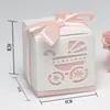 Gift Wrap 5Pcs/Lot 6 6cm Baby Carriage Laser Cut Hollow Favors Gifts Candy Boxes With Ribbon Shower Wedding Party Supplies