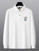 Legendary Paul Men's Autumn New Embroidery Spot Long sleeved Casual Fashion Business Men's Polo Shirt SIZE M--4XL