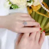 Band Huitan Delicate Water Drop Shaped Ring For Women Silver Color Wedding Engagement Party Ring Luxury Brilliant CZ Female Jewelry