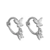 Earrings LIVVY Silver Color Butterfly Zircon Earrings Women Luxury Fashion Gorgeous Classic Handmade Jewelry Accessories