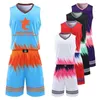 Les fans en tête de TEES Men / enfants maillot de basket-ball personnalisé chemise sans manches 100% polyester hremptable uniformes professionnels kits y240423