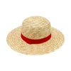 Basker Luffy Straw Hat Cartoon Anime Monkey D Cosplay Cap Props Summer Sun Hats Sunshade Parent-Child Gift for Women Men