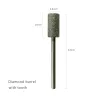 Bits Hytoos New Barrel Diamond Nail Drill Bits avec dent 3/32 "Rotary Diamond Burr Manucure Bits For Nail Drill Pedicure Tools