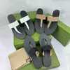 Designer Sandals Summer Woman Flip Flops Classic Slippers Bronze Buckle With Double Letters Leather Thong Sandals Size In EU35-42
