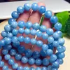 Braccialetti Link Bracciale blu naturale Bracciale Donne Fashion Healing Crystal Round Beads Lovers Strand Jewelry Gift 1pcs 7/10/12mm