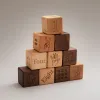 Conjuntos de 10 pcs Bloque de construcción de madera para bebés Material de madera orgánica natural Eco Friendly Montessor Toys Regalo de cumpleaños para niños