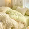 Bedding Sets Set Checkered Bubble Wash Cotton Quilt Four Pieces Ins Korean High Quality Sheet Dormitory 3 Pcs