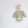 One-Pieces 2022 Spring Baby Cost vêtements Baby Sweater Flower Flearry Baby Girl Tricoted Cardigan + Raiper Frawling Suit Twopiece