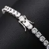 Brins réel 4 mm ef couleur Moissanite Sparkling Full Diamond Grey 925 Bracelet de fête de fiançailles de mariage en argent sterling en argent sterling pour femmes